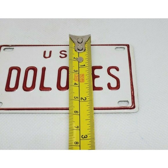 U.S.A Dolores Personalized White Red Collectible Mini License Bicycle Bike Plate - Picture 8 of 9